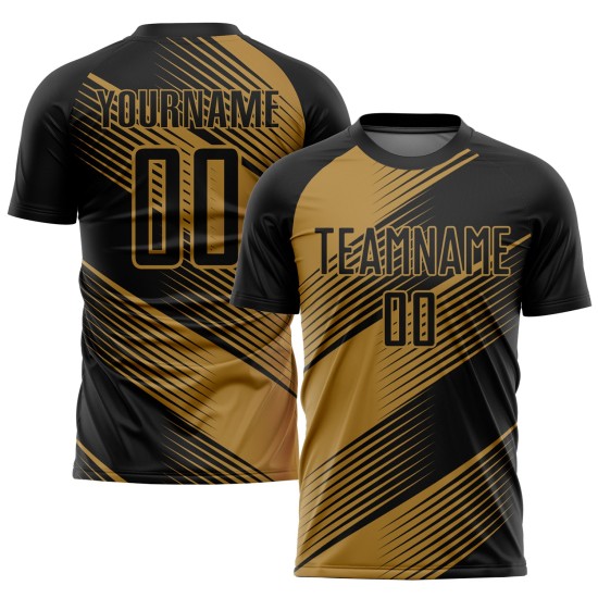 Fußballtrikot Gold Sublimation Uniform Schwarz Old Custom Fußballtrikot Gold Sublimation Uniform Schwarz Old Custom