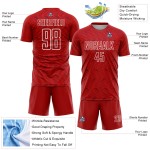 Trikot Uniform Weiß Benutzerdefinierte Rot Fußball Sublimation