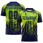 Gelb Neon Uniform Navy-Neon Grün Jersey Fußball Custom Sublimation Gelb Neon Uniform Navy-Neon Grün Jersey Fußball Custom Sublimation