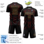 Formen Fußball Rot-Alt Sublimation Gold Jersey Schwarz Benutzerdefinierte Geometrische Uniform Formen Fußball Rot-Alt Sublimation Gold Jersey Schwarz Benutzerdefinierte Geometrische Uniform