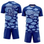 Uniform Custom Pattern Royal Sublimation Cloud Soccer Weiß Trikot Uniform Custom Pattern Royal Sublimation Cloud Soccer Weiß Trikot