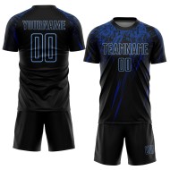 Blue-Royal Fußball Custom Jersey Sublimation Uniform Hellschwarz Blue-Royal Fußball Custom Jersey Sublimation Uniform Hellschwarz