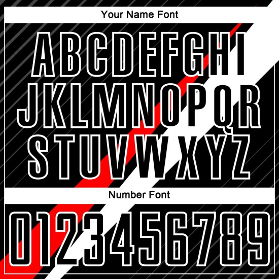 Fußball Sublimation Rot-Weiß Linien Jersey Schwarz Uniform Custom Diagonal Fußball Sublimation Rot-Weiß Linien Jersey Schwarz Uniform Custom Diagonal