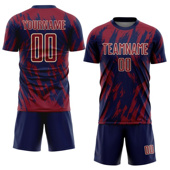 Creme Jersey Crimson Navy-City Uniform Fußball Custom Sublimation Creme Jersey Crimson Navy-City Uniform Fußball Custom Sublimation