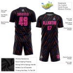 Pink-Orange Custom Sublimation Fußball Jersey Schwarze Uniform