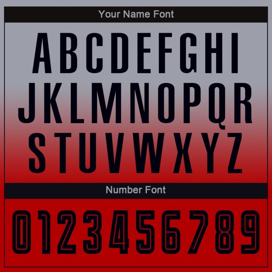 Sublimation Grau Schwarz-Rot Lange Uniform Mode Benutzerdefinierte Ärmel Verblassen Jersey