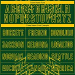 Fußball Jersey Custom Grün Sublimation Gelb Geometrische Formen Uniform Fußball Jersey Custom Grün Sublimation Gelb Geometrische Formen Uniform