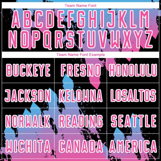 Benutzerdefinierte Jersey Sky Splash Pink Uniform Blau-Schwarz Fußball Sublimation Benutzerdefinierte Jersey Sky Splash Pink Uniform Blau-Schwarz Fußball Sublimation