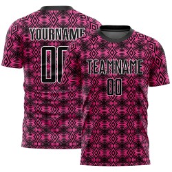 Formen Jersey Custom Fußball Geometrische Sublimation Rosa Schwarz-Weiß Uniform