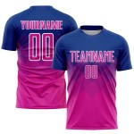 Pink-Weiß Deep Royal Jersey Custom Uniform Fußball Sublimation Pink-Weiß Deep Royal Jersey Custom Uniform Fußball Sublimation