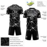 Jersey Schwarz Benutzerdefinierte Weiß Sublimation Fußballuniform Jersey Schwarz Benutzerdefinierte Weiß Sublimation Fußballuniform