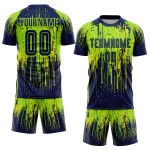 Gelb Neon Uniform Navy-Neon Grün Jersey Fußball Custom Sublimation Gelb Neon Uniform Navy-Neon Grün Jersey Fußball Custom Sublimation