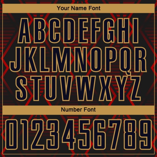 Formen Fußball Rot-Alt Sublimation Gold Jersey Schwarz Benutzerdefinierte Geometrische Uniform Formen Fußball Rot-Alt Sublimation Gold Jersey Schwarz Benutzerdefinierte Geometrische Uniform