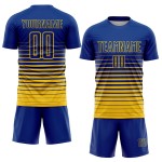 Uniform Nadelstreifen verblassen benutzerdefinierte Royal Yellow Fashion Fußball Jersey Sublimation Uniform Nadelstreifen verblassen benutzerdefinierte Royal Yellow Fashion Fußball Jersey Sublimation