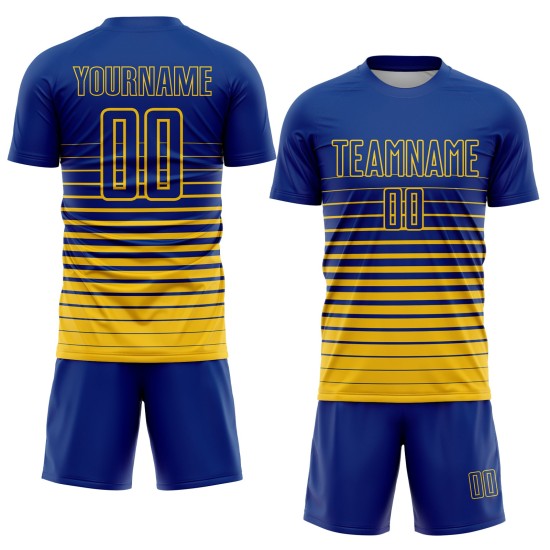 Uniform Nadelstreifen verblassen benutzerdefinierte Royal Yellow Fashion Fußball Jersey Sublimation Uniform Nadelstreifen verblassen benutzerdefinierte Royal Yellow Fashion Fußball Jersey Sublimation