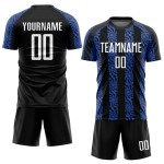 Weiß-Royal Uniform Custom Schwarz Sublimation Jersey Fußball Weiß-Royal Uniform Custom Schwarz Sublimation Jersey Fußball