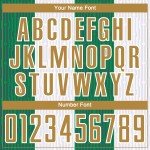 Sublimation Alte Uniform Custom Weiß Gold-Kelly Green Jersey Fußball