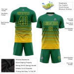 Benutzerdefinierte Sublimation Gelb Uniform Jersey Grün Fußball Nadelstreifen Kelly Fashion Fade