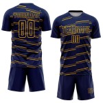 Linien Gelb Sublimation Uniform Jersey Navy Custom Fußball Linien Gelb Sublimation Uniform Jersey Navy Custom Fußball