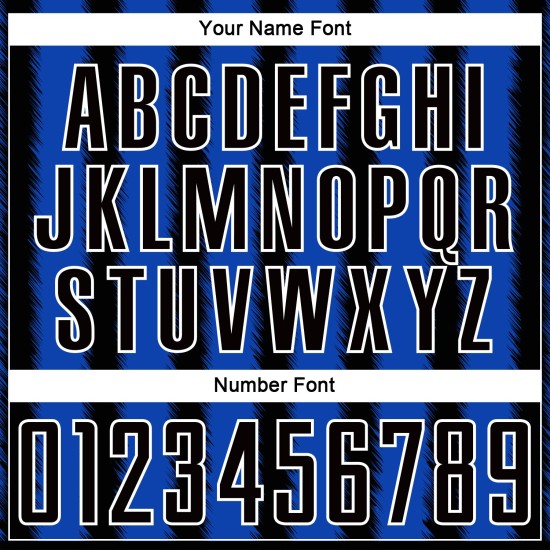 Benutzerdefinierte blau-weiße Trikotlinie Thunder Uniform Sublimation Schwarz Fußball Benutzerdefinierte blau-weiße Trikotlinie Thunder Uniform Sublimation Schwarz Fußball