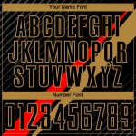 Benutzerdefinierte Jersey Linien Schwarz Diagonal Sublimation Rot-Altgold Fußballuniform