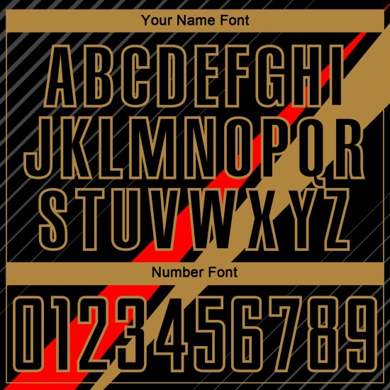 Benutzerdefinierte Jersey Linien Schwarz Diagonal Sublimation Rot-Altgold Fußballuniform