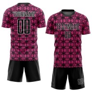 Formen Jersey Custom Fußball Geometrische Sublimation Rosa Schwarz-Weiß Uniform Formen Jersey Custom Fußball Geometrische Sublimation Rosa Schwarz-Weiß Uniform