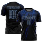 Blue-Royal Fußball Custom Jersey Sublimation Uniform Hellschwarz Blue-Royal Fußball Custom Jersey Sublimation Uniform Hellschwarz