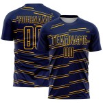 Linien Gelb Sublimation Uniform Jersey Navy Custom Fußball Linien Gelb Sublimation Uniform Jersey Navy Custom Fußball