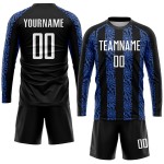 Weiß-Royal Uniform Custom Schwarz Sublimation Jersey Fußball Weiß-Royal Uniform Custom Schwarz Sublimation Jersey Fußball