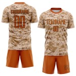 Fußball zu orange-braun Uniform Service Camo Sublimation Texas Salute Custom Jersey Fußball zu orange-braun Uniform Service Camo Sublimation Texas Salute Custom Jersey