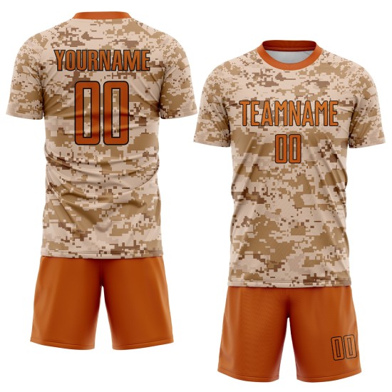 Fußball zu orange-braun Uniform Service Camo Sublimation Texas Salute Custom Jersey Fußball zu orange-braun Uniform Service Camo Sublimation Texas Salute Custom Jersey