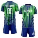 Grün Weiß-Royal Sublimation Custom Jersey Uniform Neon Fußball Grün Weiß-Royal Sublimation Custom Jersey Uniform Neon Fußball