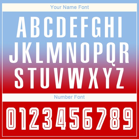 Ärmel Sublimation Fußball Blau Verblassen Lange Mode Licht Uniform Custom Jersey Weiß-Rot