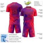 Lila Fußball Formen Rot-Schwarz Jersey Uniform Geometrische Sublimation Custom Lila Fußball Formen Rot-Schwarz Jersey Uniform Geometrische Sublimation Custom