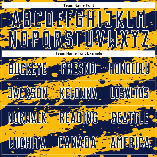 Uniform Fußballtrikot Marineblau Gold-Weiß Sublimation Splash Custom Uniform Fußballtrikot Marineblau Gold-Weiß Sublimation Splash Custom