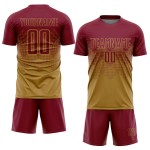 Gold Jersey Custom Fußball Sublimation Alte Crimson Uniform Gold Jersey Custom Fußball Sublimation Alte Crimson Uniform