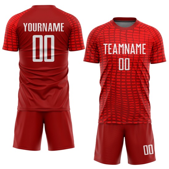 Uniform Custom Jersey Sublimation Weiß Fußball Rot