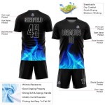 Benutzerdefinierte Uniform Weiß Fußball Sublimation Jersey Flamme Schwarz Benutzerdefinierte Uniform Weiß Fußball Sublimation Jersey Flamme Schwarz