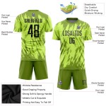 Fußballtrikot Schwarz-Oliv Benutzerdefinierte Uniform Sublimation Neongrün