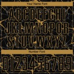 Benutzerdefinierte Fußball alte schwarze Trikot Sublimation Gold Uniform