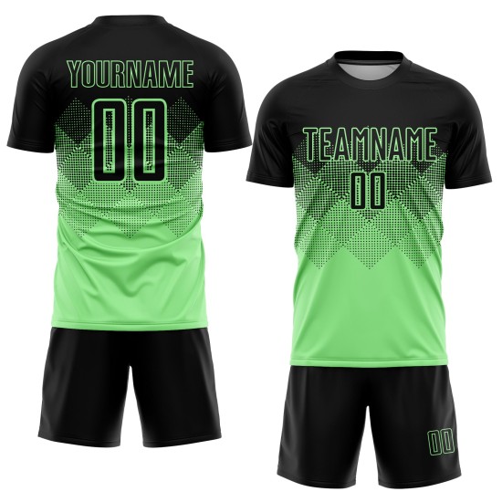 Fußball Schwarz Custom Erbse Sublimation Uniform Grün Jersey Fußball Schwarz Custom Erbse Sublimation Uniform Grün Jersey