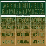 Grünes benutzerdefiniertes goldenes Uniform-Sublimationstrikot für alte Fußballer Grünes benutzerdefiniertes goldenes Uniform-Sublimationstrikot für alte Fußballer