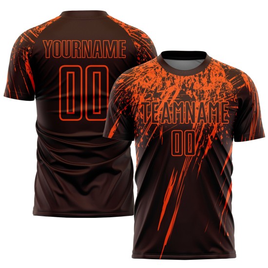 Orange Custom Jersey Sublimation Uniform Braun Fußball Orange Custom Jersey Sublimation Uniform Braun Fußball