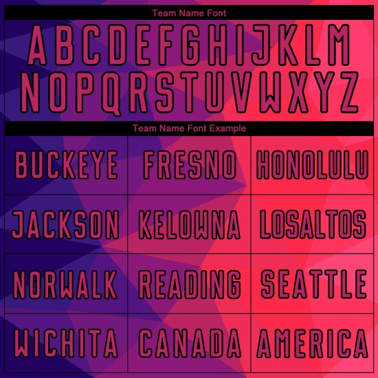 Lila Fußball Formen Rot-Schwarz Jersey Uniform Geometrische Sublimation Custom Lila Fußball Formen Rot-Schwarz Jersey Uniform Geometrische Sublimation Custom