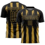 Schwarz Gold Uniform Custom Jersey Fußball Alte Streifen Sublimation Abstrakt Schwarz Gold Uniform Custom Jersey Fußball Alte Streifen Sublimation Abstrakt