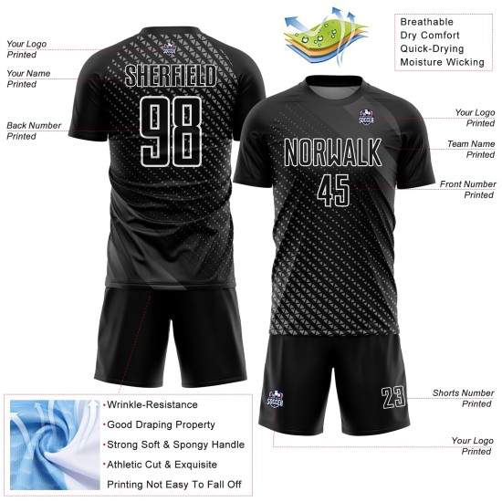 Sublimation Jersey Formen Weiß Uniform Fußball Schwarz Geometrisch Benutzerdefinierte Sublimation Jersey Formen Weiß Uniform Fußball Schwarz Geometrisch Benutzerdefinierte