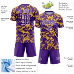 Fußball Sublimation Trikot Fluid Custom Uniform Gold-Weiß Lila Abstrakt Fußball Sublimation Trikot Fluid Custom Uniform Gold-Weiß Lila Abstrakt