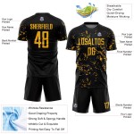 Gold-Royal Uniform Fußball Sublimation Kunst Schwarz Fragment Jersey Custom Abstrakt Gold-Royal Uniform Fußball Sublimation Kunst Schwarz Fragment Jersey Custom Abstrakt