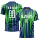 Grün Weiß-Royal Sublimation Custom Jersey Uniform Neon Fußball Grün Weiß-Royal Sublimation Custom Jersey Uniform Neon Fußball